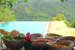 Poolside lunch at Living Heritage Koslanda